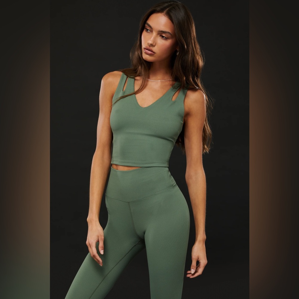 BEACH RIOT-EVELINA TOP-QUEEN PALM WAFFLE, Size Large, $108